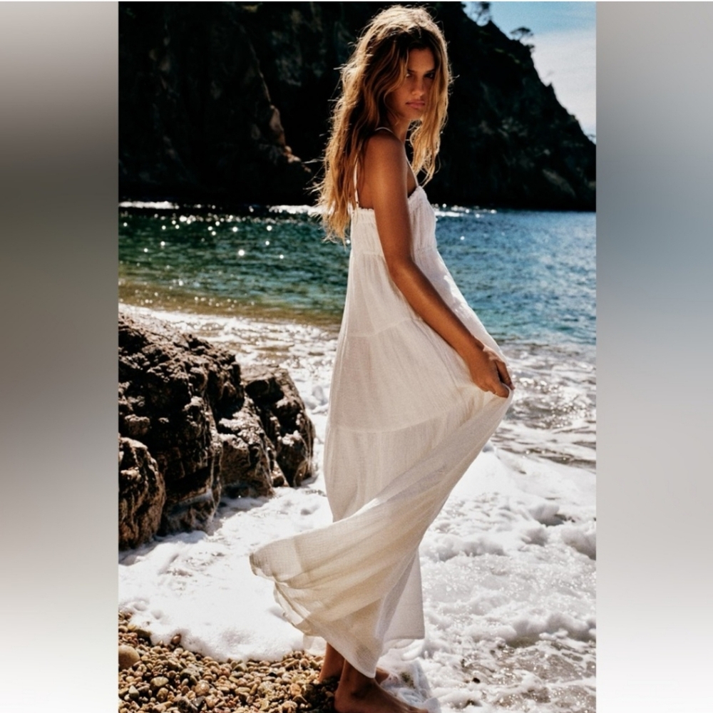 Zara Cotton Maxi Dress White NWT size XL - Picture 15 of 16
